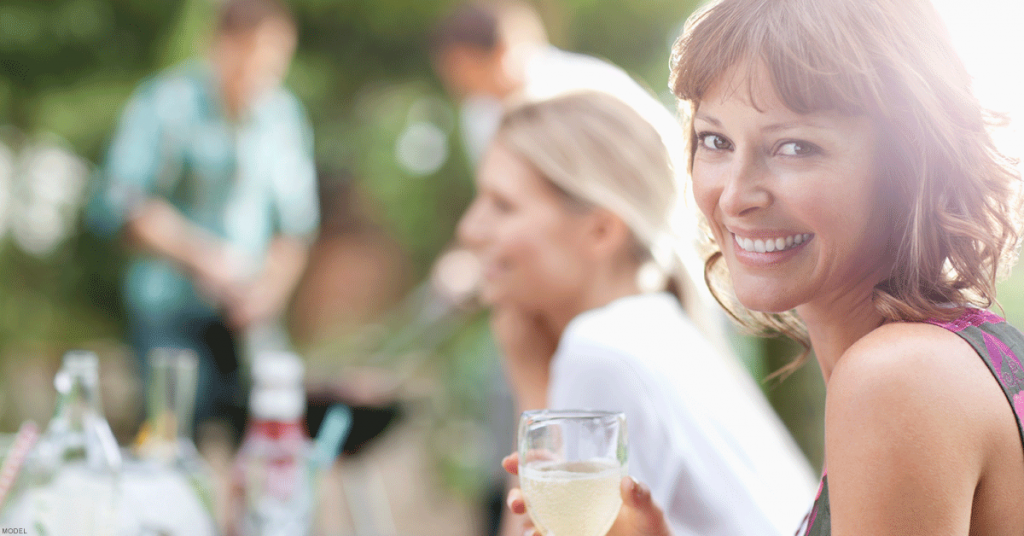 Woman outdoors with friends