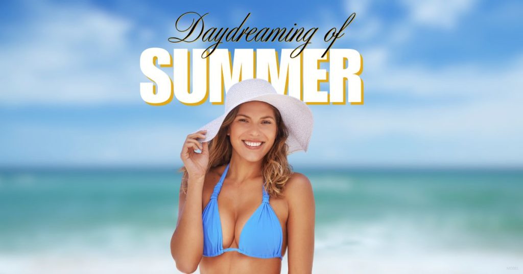 Daydreaming of summer with model image.